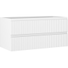 Mexen Rivel szafka łazienkowa podumywalkowa 100 cm, 2 szuflady, ryflowana , biała mat - 91A20-10047-2-BFF01