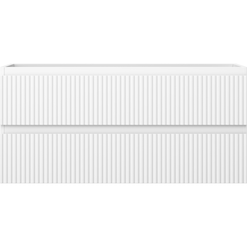 Mexen Rivel 100 cm Under-Sink Bathroom Cabinet, 2 Drawers, Fluted, Matt White - 91A20-10047-2-BFF01