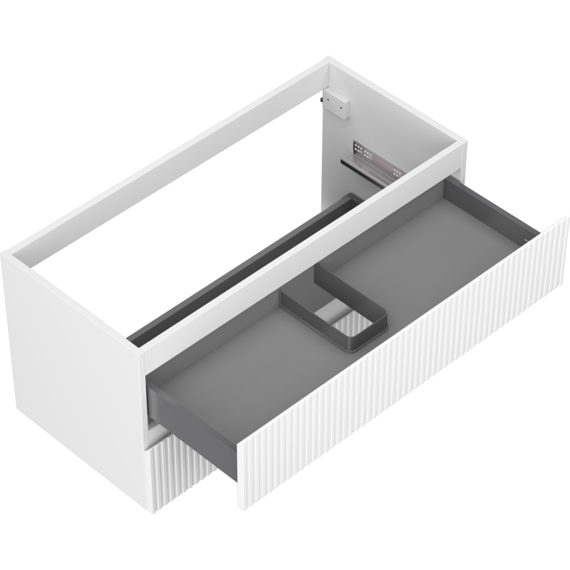 Mexen Rivel armário de casa de banho sob lavatório 100 cm, 2 gavetas, ranhurado, branco mate - 91A20-10047-2-BFF01