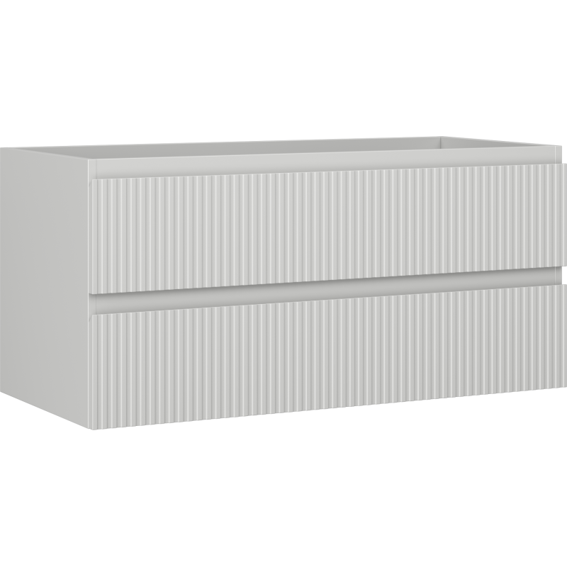 Mexen Rivel badmeubelkastje 100 cm, 2 lades, gegroefd, grijs mat - 91A20-10047-2-BFF62