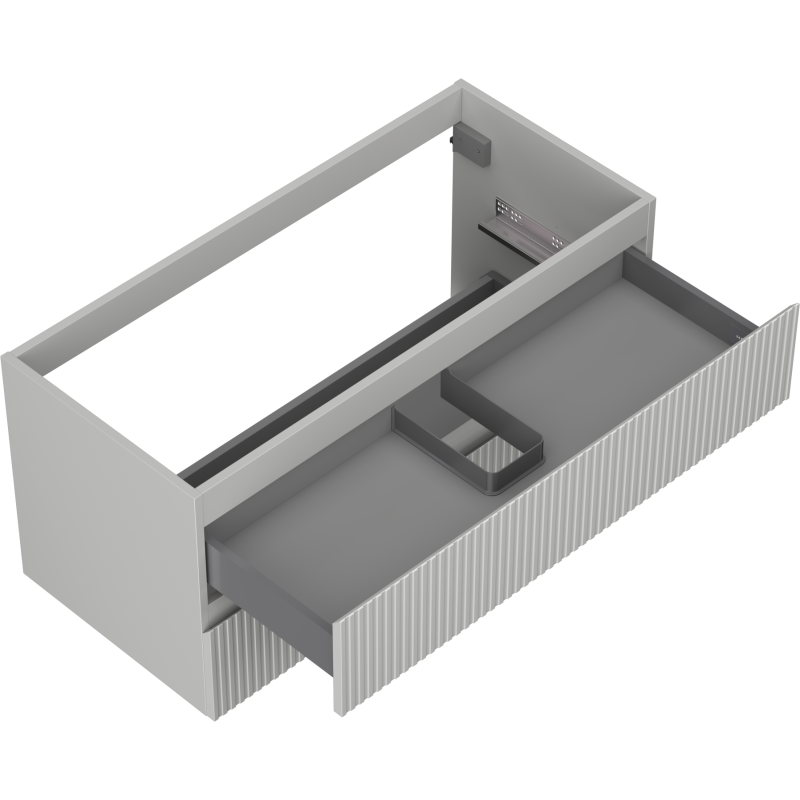 Mexen Rivel armário de casa de banho para lavatório 100 cm, 2 gavetas, ranhurado, cinza mate - 91A20-10047-2-BFF62
