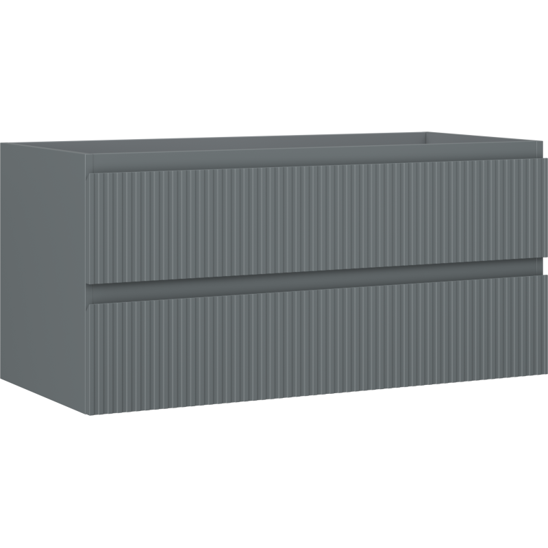 Mexen Rivel armário de casa de banho para lavatório 100 cm, 2 gavetas, canelado, grafite mate - 91A20-10047-2-BFF66