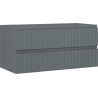 Mexen Rivel Badezimmerschrank unter dem Waschbecken 100 cm, 2 Schubladen, geriffelt, Graphit Matt - 91A20-10047-2-BFF66