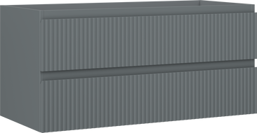 Mexen Rivel kupaonski ormarić ispod umivaonika 100 cm, 2 ladice, rebrasti, grafit mat - 91A20-10047-2-BFF66