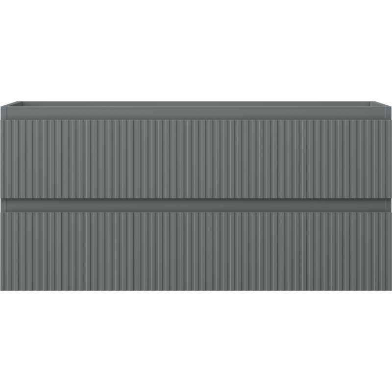 Mexen Rivel badkamerkast onder de wastafel 100 cm, 2 lades, geribbeld, mat grafiet - 91A20-10047-2-BFF66