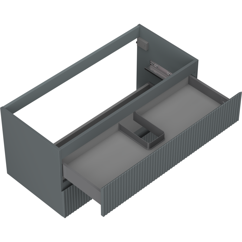 Mexen Rivel armário de casa de banho para lavatório 100 cm, 2 gavetas, canelado, grafite mate - 91A20-10047-2-BFF66