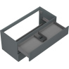 Mexen Rivel Badezimmerschrank unter dem Waschbecken 100 cm, 2 Schubladen, geriffelt, Graphit Matt - 91A20-10047-2-BFF66
