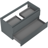 Mexen Rivel Badezimmerschrank unter dem Waschbecken 100 cm, 2 Schubladen, geriffelt, Graphit Matt - 91A20-10047-2-BFF66