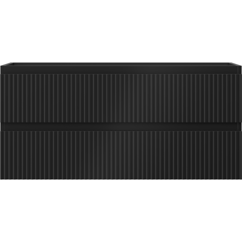 Mexen Rivel badkamerkast onder wastafel 100 cm, 2 lades, geribbeld, zwart mat - 91A20-10047-2-BFF71