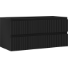 Mexen Rivel badkamerkast onder wastafel 100 cm, 2 lades, geribbeld, zwart mat - 91A20-10047-2-BFF71