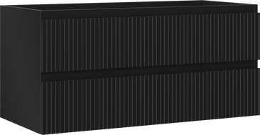 Mexen Rivel badrumsskåp under handfat 100 cm, 2 lådor, räfflad, svart matt - 91A20-10047-2-BFF71