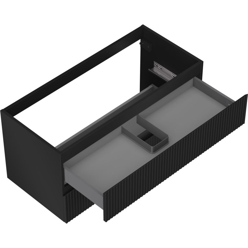 Mexen Rivel mueble de baño bajo lavabo 100 cm, 2 cajones, ranurado, negro mate - 91A20-10047-2-BFF71