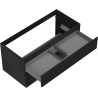 Mexen Rivel meuble de salle de bain sous vasque 100 cm, 2 tiroirs, rainuré, noir mat - 91A20-10047-2-BFF71