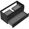 Mexen Rivel meuble de salle de bain sous vasque 100 cm, 2 tiroirs, rainuré, noir mat - 91A20-10047-2-BFF71