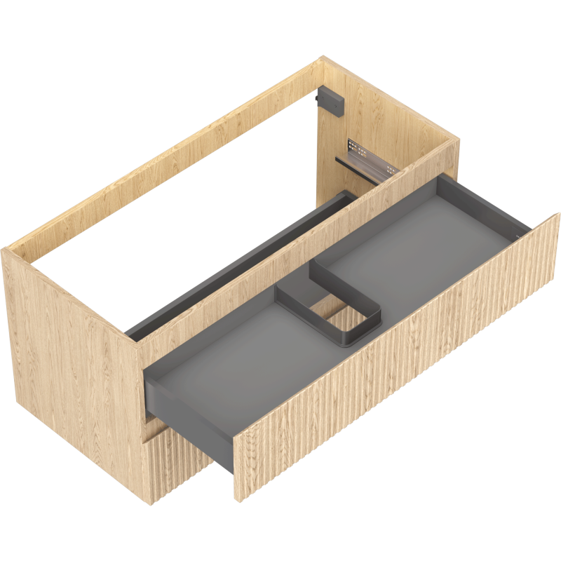 Mexen Rivel Badezimmer-Unterschrank 100 cm, 2 Schubladen, gerillt, Eiche - 91A20-10047-2-BFF81