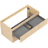 Mexen Rivel 100 cm Badezimmerschrank mit Waschbecken, 2 Schubladen, geriffelt, Eiche - 91A20-10047-2-BFF81