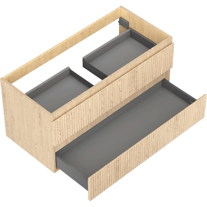 Mexen Rivel vannitoakapp valamu alla 100 cm, 2 sahtlit, sooniline, tamm - 91A20-10047-2-BFF81
