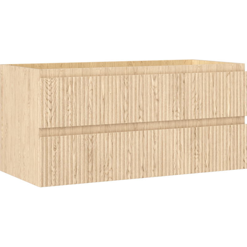 Mexen Rivel armário de casa de banho para lavatório 100 cm, 2 gavetas, canelado, carvalho - 91A20-10047-2-BFF81