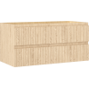 Mexen Rivel szafka łazienkowa podumywalkowa 100 cm, 2 szuflady, ryflowana , dąb - 91A20-10047-2-BFF81