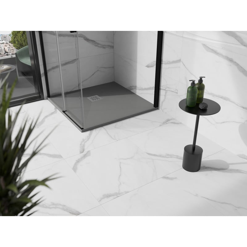 Mexen Stone+ kvadratisk kompositduschbricka 100 x 100 cm, grå-betong - 44611010