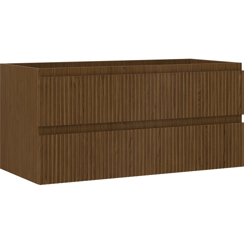 Mexen Rivel Badezimmerschrank 100 cm, 2 Schubladen, gerillt, Nussbaum - 91A20-10047-2-BFF86