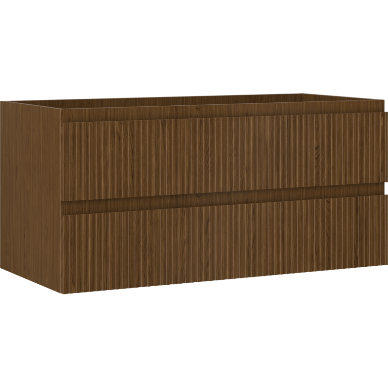 Mexen Rivel meuble de salle de bains sous-lavabo 100 cm, 2 tiroirs, rainuré, noyer - 91A20-10047-2-BFF86