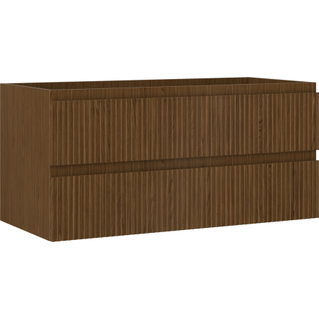 Mexen Rivel Badezimmerschrank 100 cm, 2 Schubladen, gerillt, Nussbaum - 91A20-10047-2-BFF86