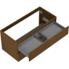 Mexen Rivel Badezimmerschrank 100 cm, 2 Schubladen, gerillt, Nussbaum - 91A20-10047-2-BFF86