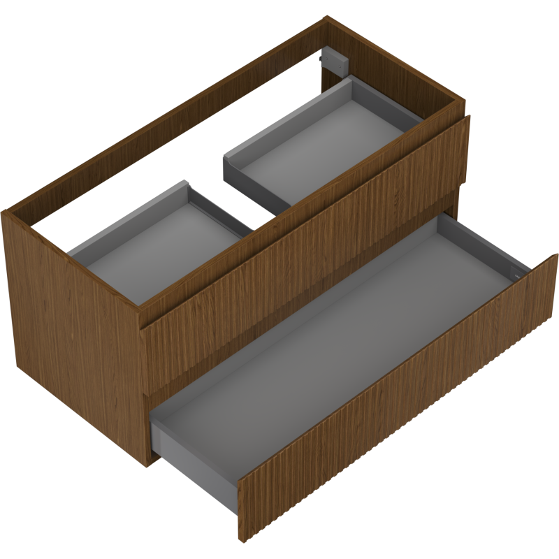 Mexen Rivel mueble de baño para lavabo 100 cm, 2 cajones, ranurado, nogal - 91A20-10047-2-BFF86