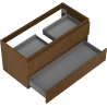 Mexen Rivel Badezimmerschrank 100 cm, 2 Schubladen, gerillt, Nussbaum - 91A20-10047-2-BFF86