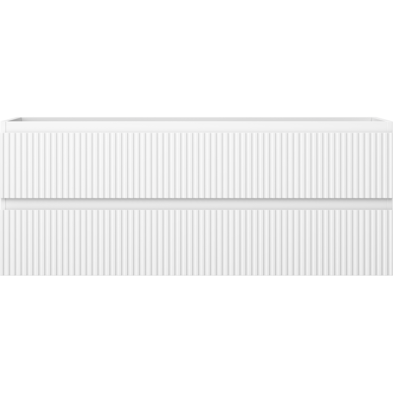 Mexen Rivel armário de casa de banho para lavatório 120 cm, 2 gavetas, canelado, branco mate - 91A20-12047-2-BFF01