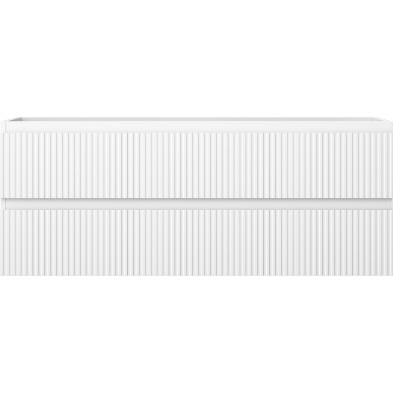 Mexen Rivel badkamerkast onder de wastafel 120 cm, 2 lades, geribbeld, mat wit - 91A20-12047-2-BFF01