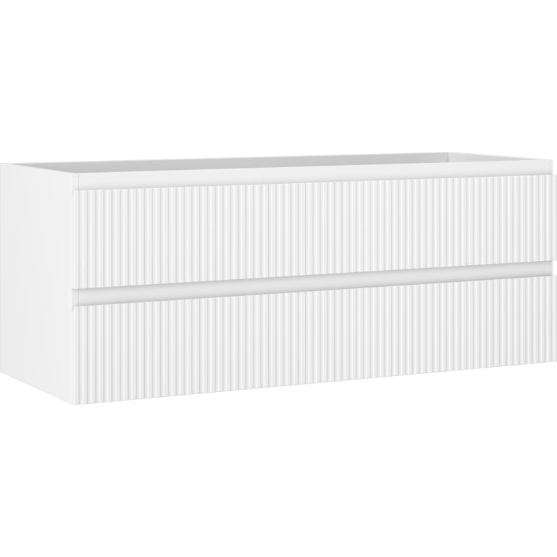 Mexen Rivel kupaonski ormaric ispod umivaonika 120 cm, 2 ladice, rebrasti, bijeli mat - 91A20-12047-2-BFF01