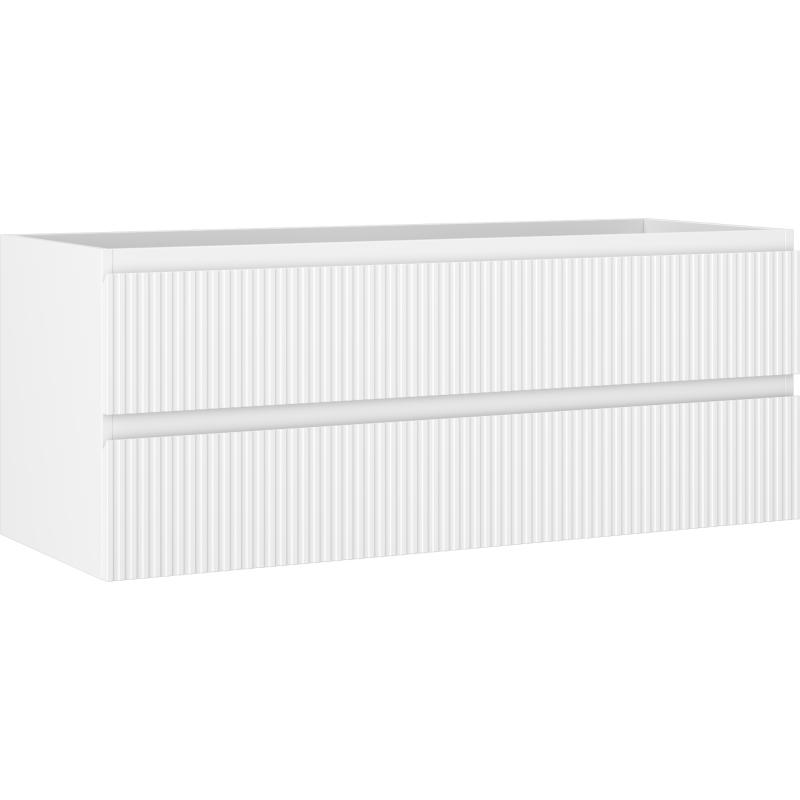 Mexen Rivel mobile bagno sottolavabo 120 cm, 2 cassetti, scanalato, bianco opaco - 91A20-12047-2-BFF01