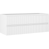 Mexen Rivel kupaonski ormaric ispod umivaonika 120 cm, 2 ladice, rebrasti, bijeli mat - 91A20-12047-2-BFF01