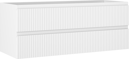 Mexen Rivel kupaonski ormaric ispod umivaonika 120 cm, 2 ladice, rebrasti, bijeli mat - 91A20-12047-2-BFF01