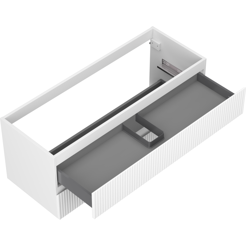 Mexen Rivel armario de baño bajo lavabo de 120 cm, 2 cajones, estriado, blanco mate - 91A20-12047-2-BFF01