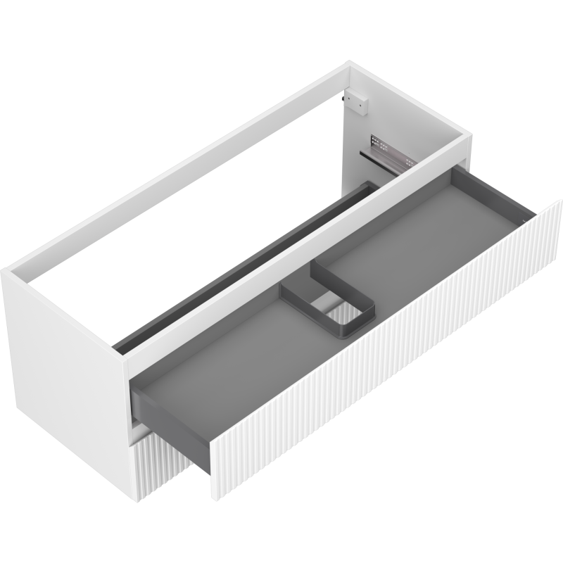 Mexen Rivel armário de casa de banho para lavatório 120 cm, 2 gavetas, canelado, branco mate - 91A20-12047-2-BFF01