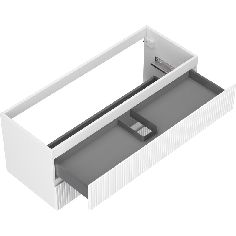 Mexen Rivel szafka łazienkowa podumywalkowa 120 cm, 2 szuflady, ryflowana , biała mat - 91A20-12047-2-BFF01