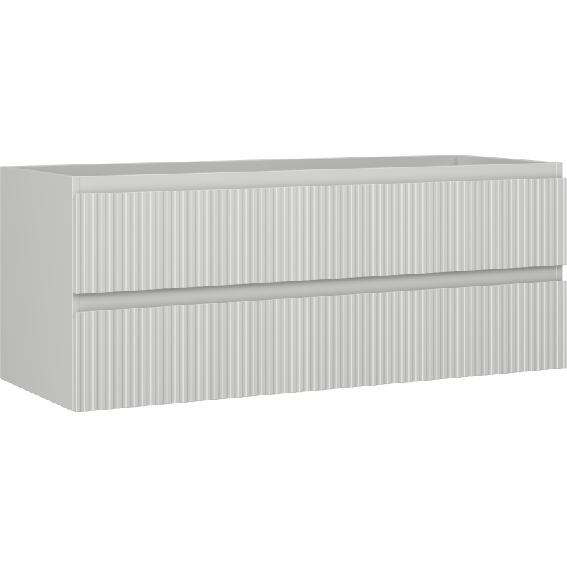 Mexen Rivel Badezimmerschrank Unterschrank 120 cm, 2 Schubladen, geriffelt, grau matt - 91A20-12047-2-BFF62
