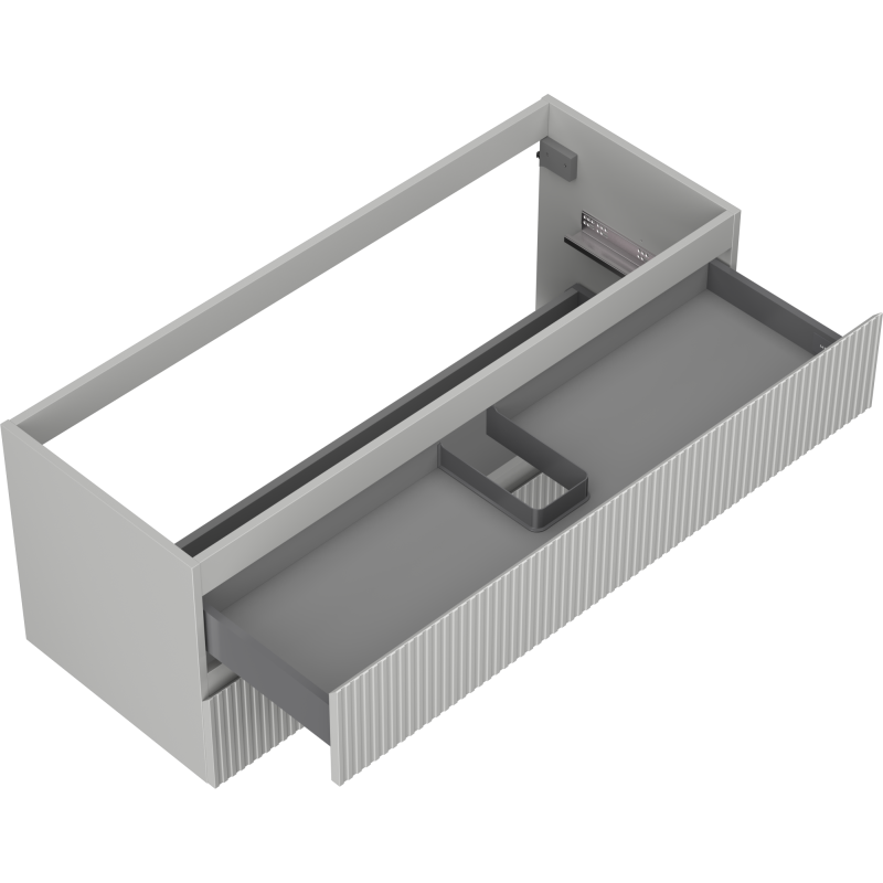 Mexen Rivel armário de casa de banho para lavatório 120 cm, 2 gavetas, ranhurado, cinza mate - 91A20-12047-2-BFF62