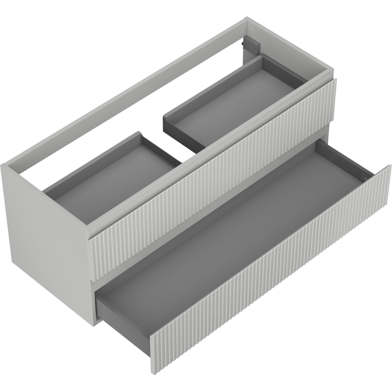 Mexen Rivel mueble de baño para lavabo 120 cm, 2 cajones, acanalado, gris mate - 91A20-12047-2-BFF62