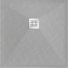 Mexen Stone+ composite square shower tray 100 x 100 cm, gray-concrete - 44611010