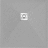Mexen Stone+ composite square shower tray 100 x 100 cm, grey-concrete - 44611010