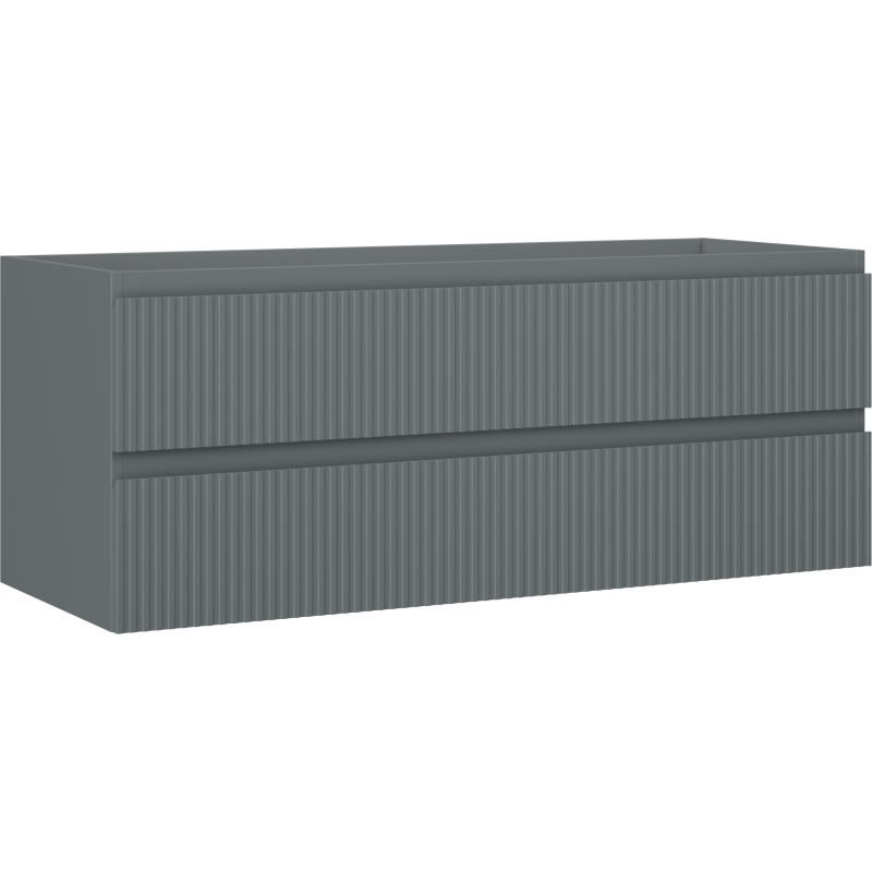 Mexen Rivel armário de casa de banho para lavatório 120 cm, 2 gavetas, estriado, grafite mate - 91A20-12047-2-BFF66