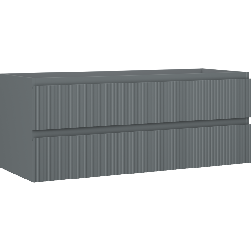Mexen Rivel Badezimmerschrank für Waschtisch 120 cm, 2 Schubladen, gerillt, Graphit matt - 91A20-12047-2-BFF66