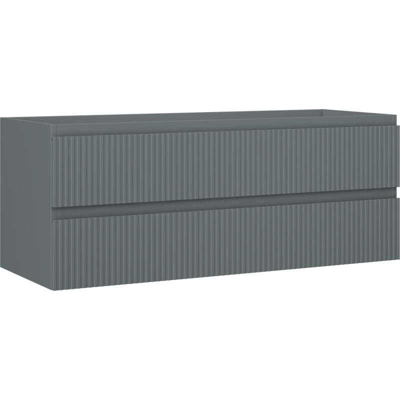 Mexen Rivel kupaonski ormarić ispod umivaonika 120 cm, 2 ladice, rebraste, mat grafit - 91A20-12047-2-BFF66