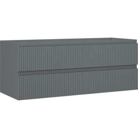 Mexen Rivel bathroom cabinet for washbasin 120 cm, 2 drawers, grooved, matte graphite - 91A20-12047-2-BFF66