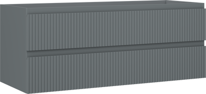 Mexen Rivel vannas istabas skapītis zem izlietnes 120 cm, 2 atvilktnes, rievots, grafīta matēts - 91A20-12047-2-BFF66