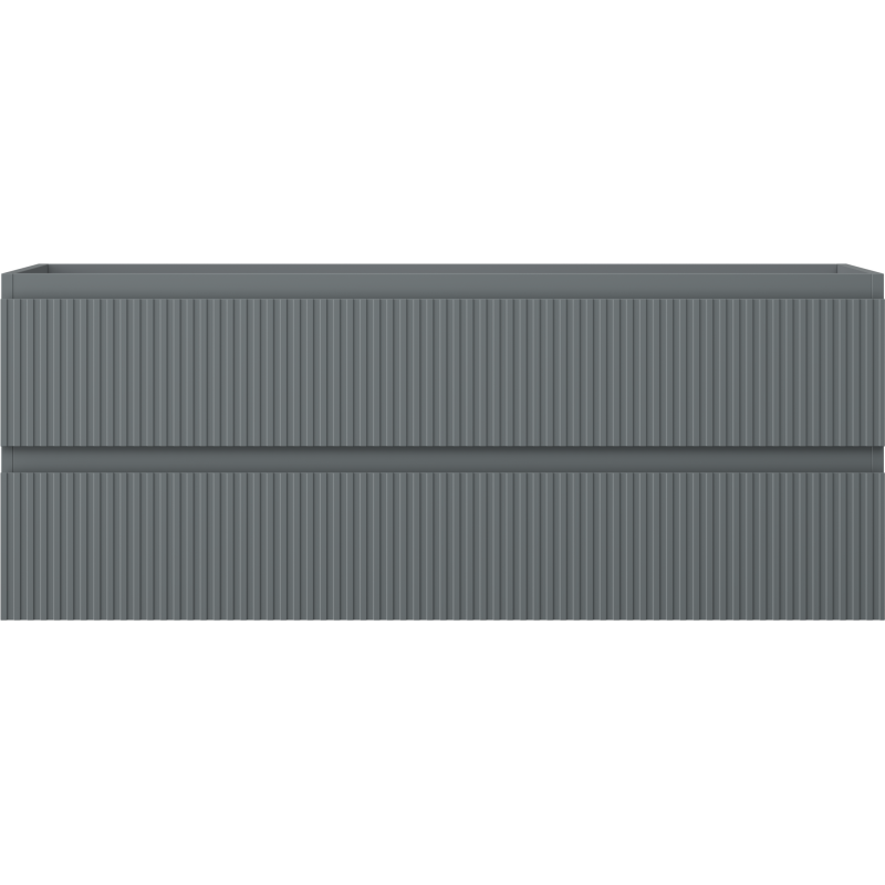 Mexen Rivel meuble de salle de bain sous-vasque 120 cm, 2 tiroirs, rainuré, graphite mat - 91A20-12047-2-BFF66